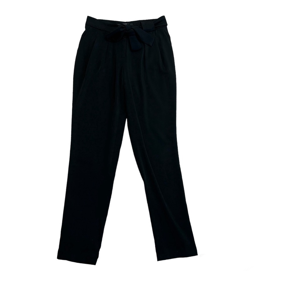 Bedo black tie waist tapered high waisted pleated dress pants Sz M